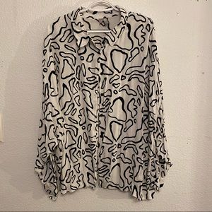B&W Abstract Blouse